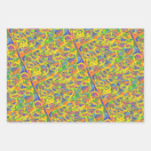 Abstrakte Kunst mit hellgelbem Faden Geschenkpapier Set (Vorderseite 2)