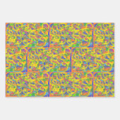 Abstrakte Kunst mit hellgelbem Faden Geschenkpapier Set (Vorderseite)