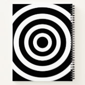 Abstrakte Kunst mit Kreise in Schwarz und Weiß Notizblock (Rückseite)