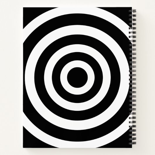 Abstrakte Kunst mit Kreise in Schwarz und Weiß Notizblock (Rückseite)