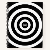 Abstrakte Kunst mit Kreise in Schwarz und Weiß Notizblock (Vorderseite)