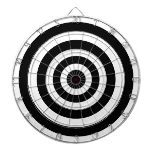 Abstrakte Kunst mit Kreisen in Schwarz & Weiß Dartscheibe