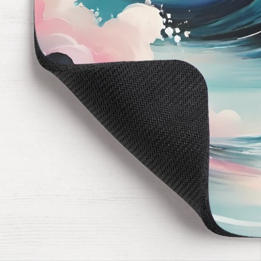 Abstrakte Kunst mit Meereswellen Mousepad (Ecke)