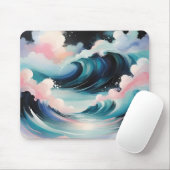 Abstrakte Kunst mit Meereswellen Mousepad (Mit Mouse)
