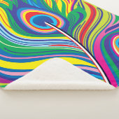 Abstrakte Kunst mit Pfauenfedern Sherpadecke (3/4)