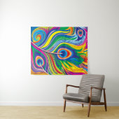Abstrakte Kunst mit Pfauenfedern Wandteppich (Beispiel (Horizontal))