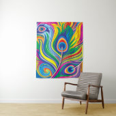 Abstrakte Kunst mit Pfauenfedern Wandteppich (Beispiel)