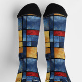 Abstrakte Kunst mit pulsierendem geometrischem Mus Socken (Oben)