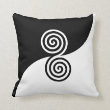 Abstrakte Kunst mit Spiralkreisen in Schwarz und W