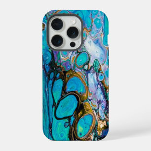 Abstrakte Kunst mit Türkisfluss-Wasser und Steinen iPhone 15 Pro Hülle