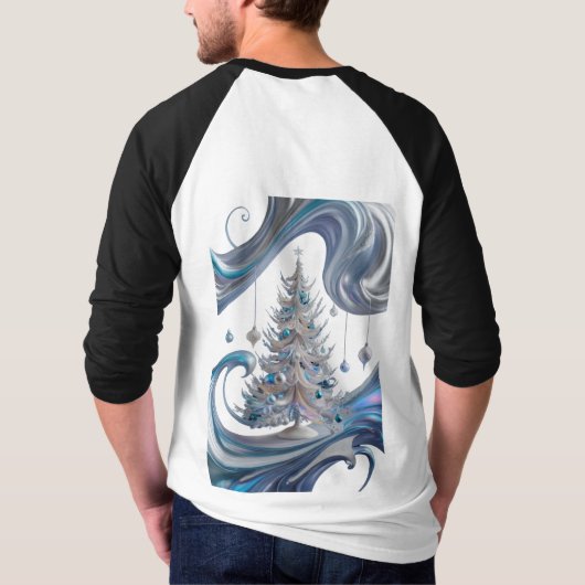 Abstrakte Kunst mit Weihnachten-Drehung T-Shirt (Rückseite)
