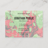 Abstrakte Kunst Moderne Elegante Rot und Grün Visitenkarte (Rückseite)