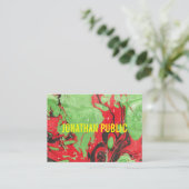 Abstrakte Kunst Moderne Elegante Rot und Grün Visitenkarte (Stehend Vorderseite)