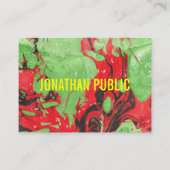 Abstrakte Kunst Moderne Elegante Rot und Grün Visitenkarte (Vorderseite)