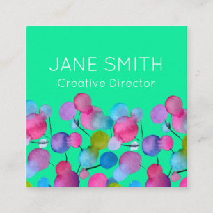 Abstrakte Kunst, moderne farbenfrohe Kreativindust Quadratische Visitenkarte