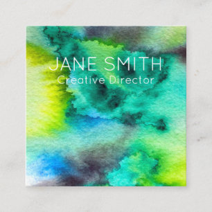 Abstrakte Kunst, moderne farbenfrohe Kreativindust Quadratische Visitenkarte