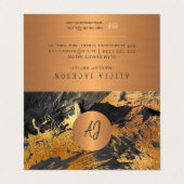 Abstrakte Kunst moderne Malerei Kupfer schwarz Mon Visitenkarten (Außenseite Aufgefaltet)