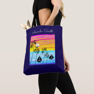 Abstrakte Kunst Moderne Tropische Sonnenuntergang Tasche