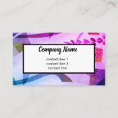 abstrakte Kunst Moderner Chic lila und blau Visitenkarte (Rückseite)