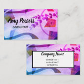 abstrakte Kunst Moderner Chic lila und blau Visitenkarte (Vorne/Hinten)