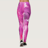 Abstrakte Kunst Modernes Rosa Lila Weiß Leggings (Rückseite)