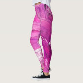 Abstrakte Kunst Modernes Rosa Lila Weiß Leggings (Links)