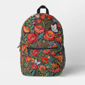 Abstrakte Kunst Mohn Schmetterlinge Rucksack (Vorderseite)