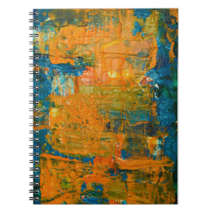 Abstrakte Kunst Multicologe gemischte Orange Abstr Notizblock