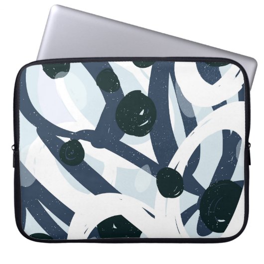 Abstrakte Kunst: Nahtlose Malerei Laptopschutzhülle (Vorderseite)