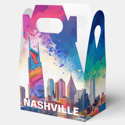 Abstrakte Kunst Nashville Skyline Geschenkschachtel (Geöffnet)