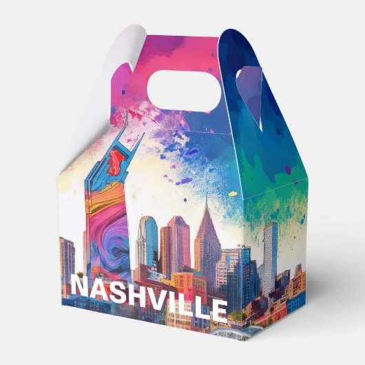 Abstrakte Kunst Nashville Skyline Geschenkschachtel (Vorderseite)