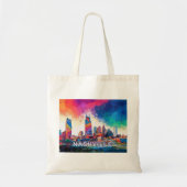 Abstrakte Kunst Nashville Skyline Tragetasche (Vorne)