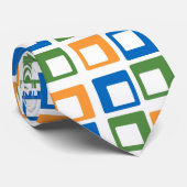 Abstrakte Kunst | Orange Green Blue Squares Krawatte (Gerollt)