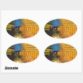 Abstrakte Kunst Ovaler Aufkleber (Blatt)