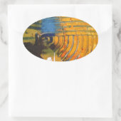 Abstrakte Kunst Ovaler Aufkleber (Tasche)