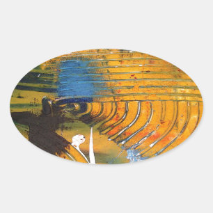 Abstrakte Kunst Ovaler Aufkleber