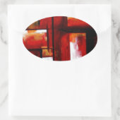 Abstrakte Kunst Ovaler Aufkleber (Tasche)