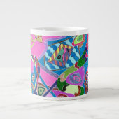 abstrakte Kunst "Pink Shore" Jumbo-Tasse (Vorderseite)