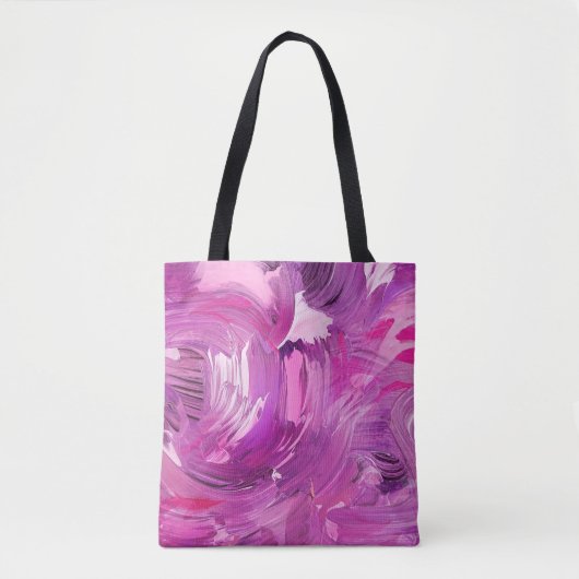 Abstrakte Kunst Pinke Stroke Lila Pink Moderne Tasche (Vorderseite)