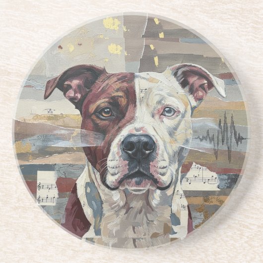 Abstrakte Kunst Pitbull Version 1 Getränkeuntersetzer (Vorne)