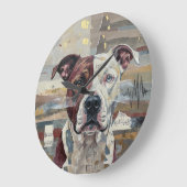 Abstrakte Kunst Pitbull Version 1 Große Wanduhr (Winkel)
