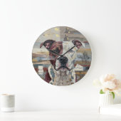 Abstrakte Kunst Pitbull Version 1 Große Wanduhr (Zuhause)