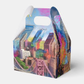 Abstrakte Kunst Pittsburgh Skyline Geschenkschachtel (Rückseite)