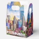 Abstrakte Kunst Pittsburgh Skyline Geschenkschachtel (Geöffnet)