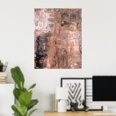 Abstrakte Kunst-Poster in Schwarz und Braun Poster (Heimbüro)