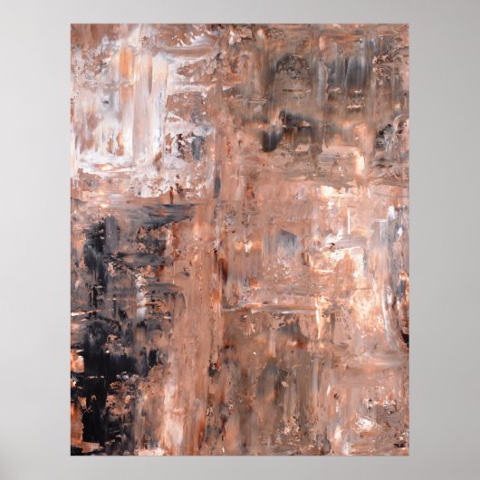 Abstrakte Kunst-Poster in Schwarz und Braun Poster (Vorne)