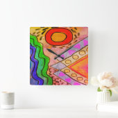 Abstrakte Kunst Quadratische Wanduhr (Zuhause)