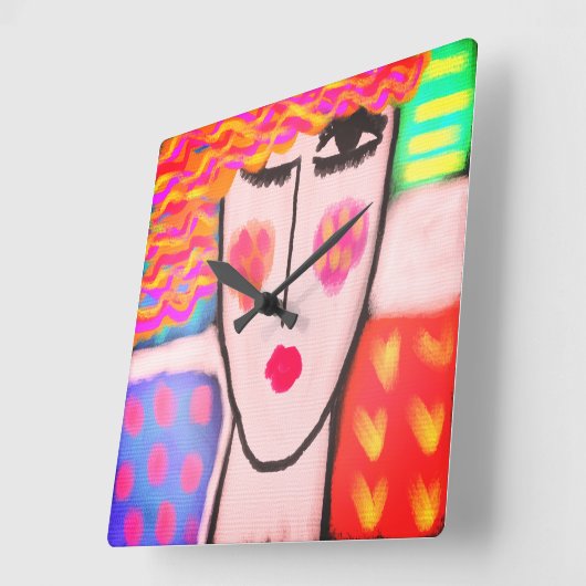 Abstrakte Kunst Quadratische Wanduhr (Winkel)