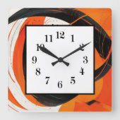 Abstrakte Kunst Quadratische Wanduhr (Vorderseite)