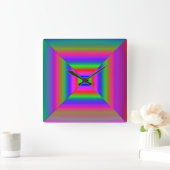 Abstrakte Kunst Quadratische Wanduhr (Zuhause)